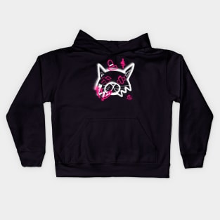 Graffiti Cat Street Wear Pink Mood Signs Monday Mood Cat with Plasters Kids Hoodie